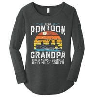 Pontoon Grandpa Captain Retro Funny Boating Fathers Day Gift Women's Perfect Tri Tunic Long Sleeve Shirt