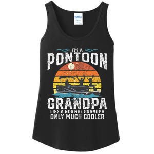 Pontoon Grandpa Captain Retro Funny Boating Fathers Day Gift Ladies Essential Tank