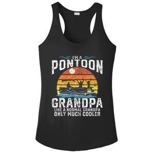 Pontoon Grandpa Captain Retro Funny Boating Fathers Day Gift Ladies PosiCharge Competitor Racerback Tank