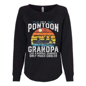 Pontoon Grandpa Captain Retro Funny Boating Fathers Day Gift Womens California Wash Sweatshirt