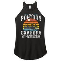 Pontoon Grandpa Captain Retro Funny Boating Fathers Day Gift Women's Perfect Tri Rocker Tank