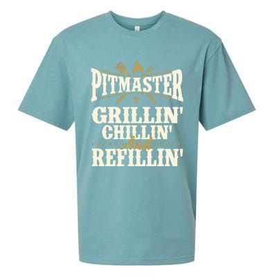 Pitmaster Grillin Chillin And Refillin BBQ Smoker Grilling Sueded Cloud Jersey T-Shirt