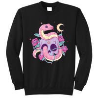 Pastel Goth Creepy Skull Serpent Snake Kawaii Emo Nu Goth Sweatshirt