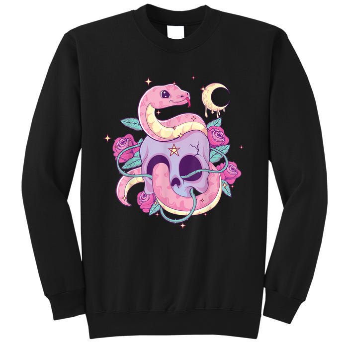 Pastel Goth Creepy Skull Serpent Snake Kawaii Emo Nu Goth Sweatshirt