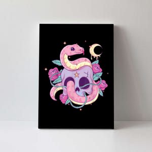 Pastel Goth Creepy Skull Serpent Snake Kawaii Emo Nu Goth Canvas