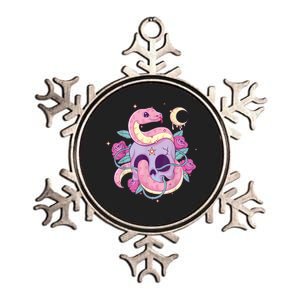 Pastel Goth Creepy Skull Serpent Snake Kawaii Emo Nu Goth Metallic Star Ornament