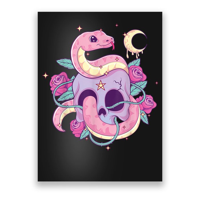 Pastel Goth Creepy Skull Serpent Snake Kawaii Emo Nu Goth Poster