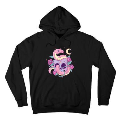 Pastel Goth Creepy Skull Serpent Snake Kawaii Emo Nu Goth Tall Hoodie