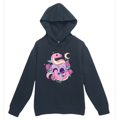 Pastel Goth Creepy Skull Serpent Snake Kawaii Emo Nu Goth Urban Pullover Hoodie