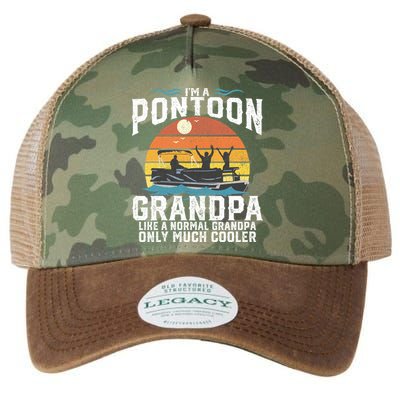 Pontoon Grandpa Captain Retro Funny Boating Fathers Day Gift Legacy Tie Dye Trucker Hat