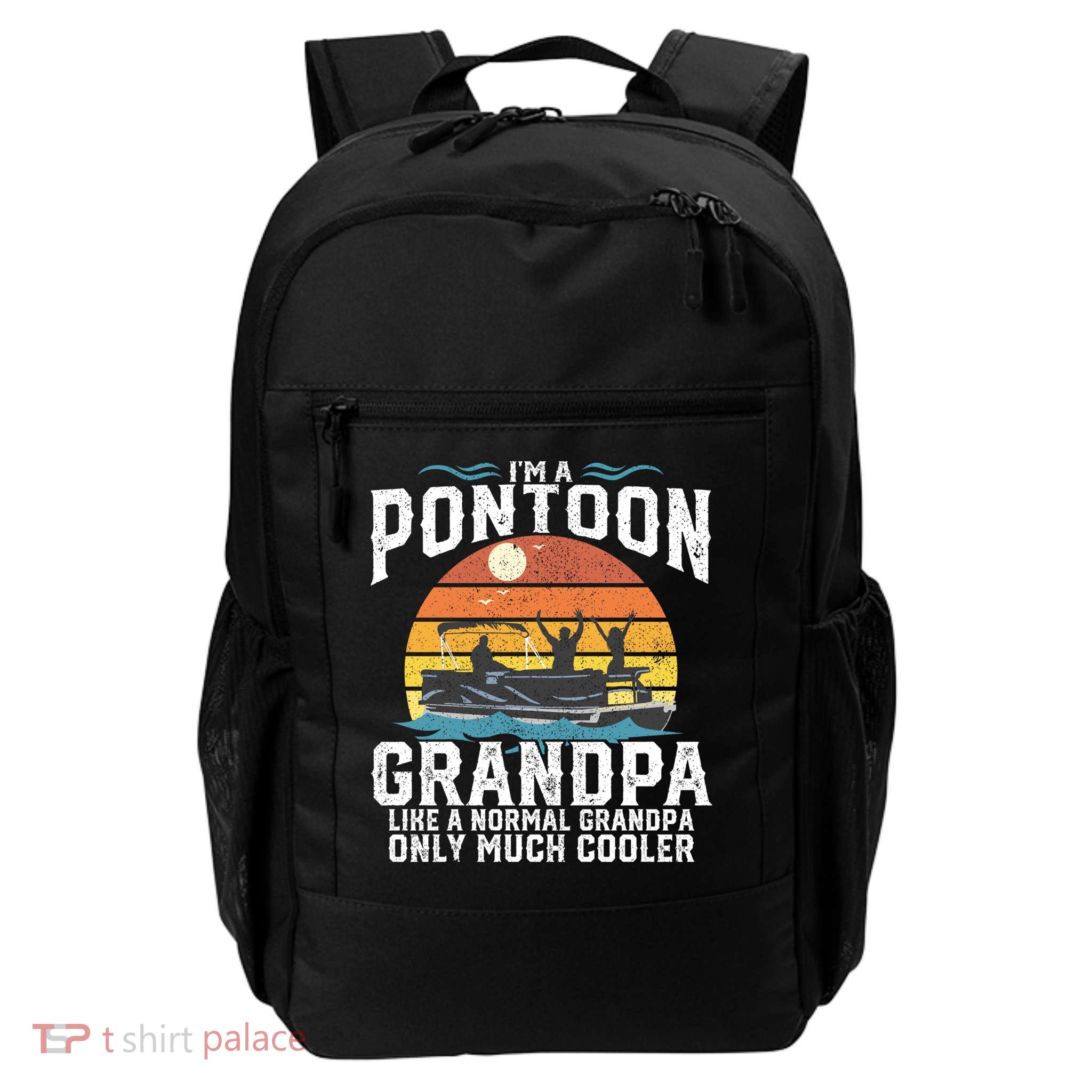 Pontoon Grandpa Captain Retro Funny Boating Fathers Day Gift Backpack