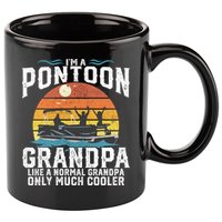 Pontoon Grandpa Captain Retro Funny Boating Fathers Day Gift 11oz C Handle Ceramic Mug