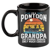 Pontoon Grandpa Captain Retro Funny Boating Fathers Day Gift 11oz C Handle Ceramic Mug
