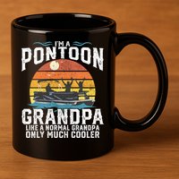 Pontoon Grandpa Captain Retro Funny Boating Fathers Day Gift 11oz C Handle Ceramic Mug