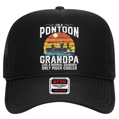 Pontoon Grandpa Captain Retro Funny Boating Fathers Day Gift Trucker Hat