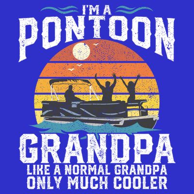 Pontoon Grandpa Captain Retro Funny Boating Fathers Day Gift T-Shirt