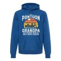 Pontoon Grandpa Captain Retro Funny Boating Fathers Day Gift Premium Hoodie