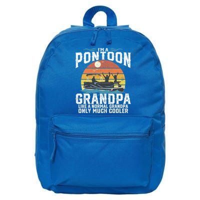 Pontoon Grandpa Captain Retro Funny Boating Fathers Day Gift 16 in Basic Backpack