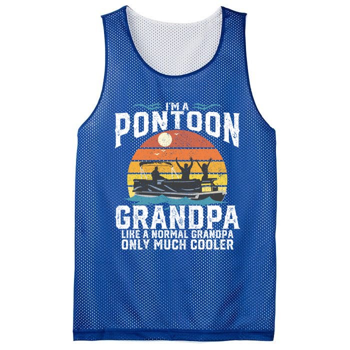 Pontoon Grandpa Captain Retro Funny Boating Fathers Day Gift Mesh Reversible Basketball Jersey Tank