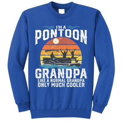 Pontoon Grandpa Captain Retro Funny Boating Fathers Day Gift Tall Sweatshirt