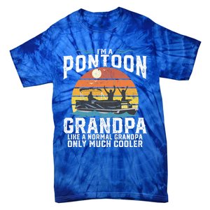 Pontoon Grandpa Captain Retro Funny Boating Fathers Day Gift Tie-Dye T-Shirt