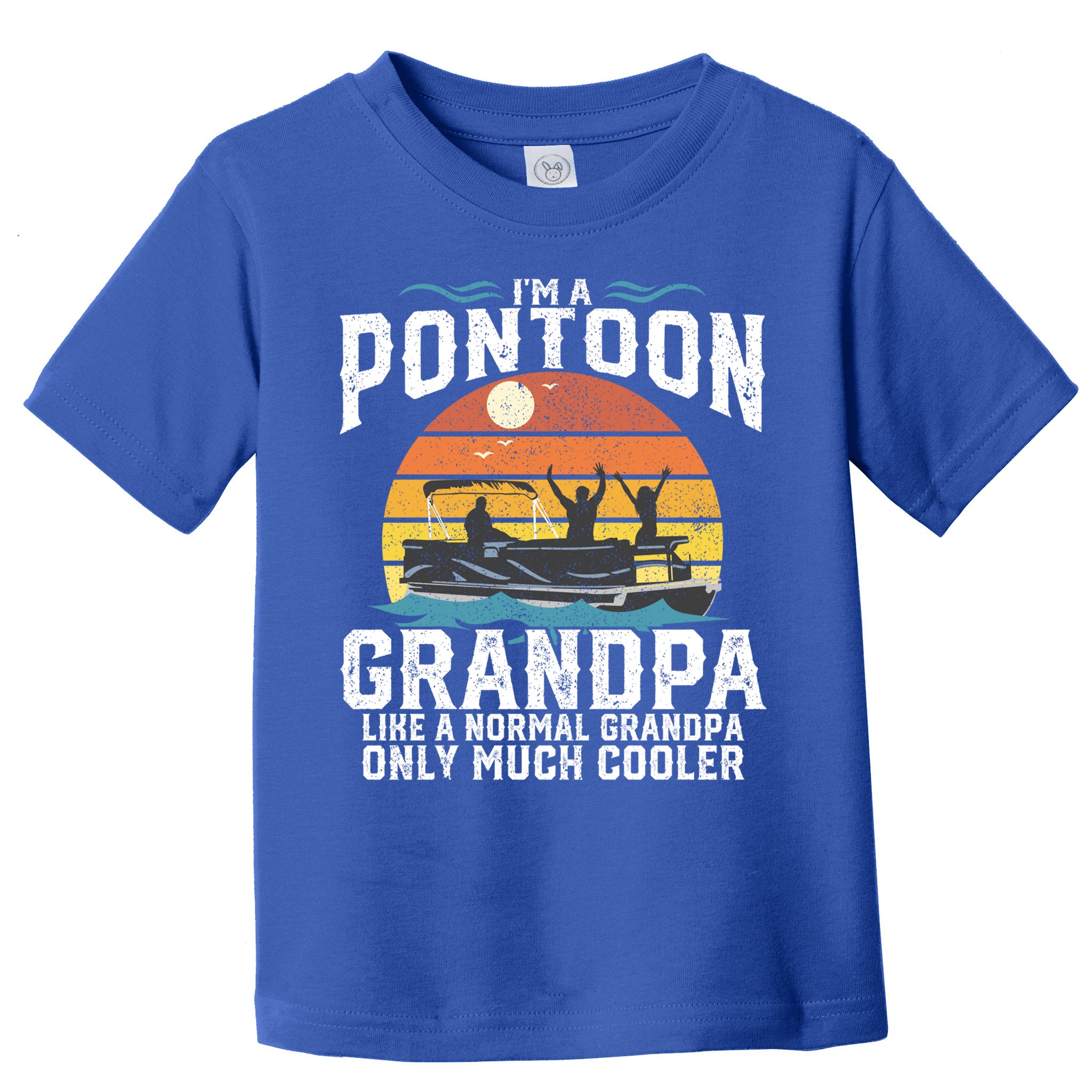 Pontoon Grandpa Captain Retro Funny Boating Fathers Day Gift Toddler T-Shirt