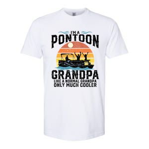 Pontoon Grandpa Captain Retro Funny Boating Fathers Day Gift Softstyle CVC T-Shirt