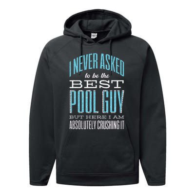 Pool Guy Cleaner Pool Service Performance Fleece Hoodie