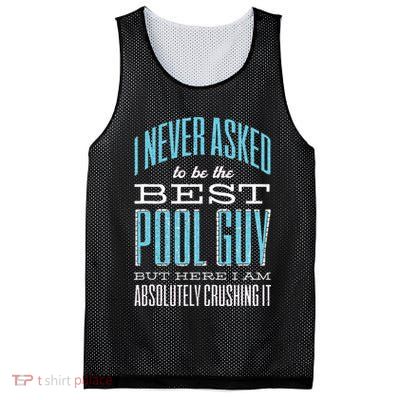 Pool Guy Cleaner Pool Service Mesh Reversible Basketball Jersey Tank