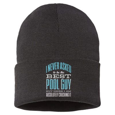 Pool Guy Cleaner Pool Service Sustainable Knit Beanie