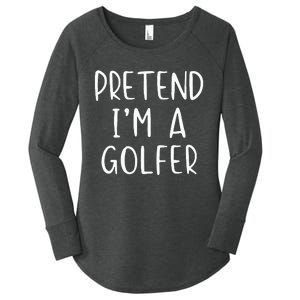 Pretend Golfer Costume Halloween Simple Funny Golfing Golf Women's Perfect Tri Tunic Long Sleeve Shirt