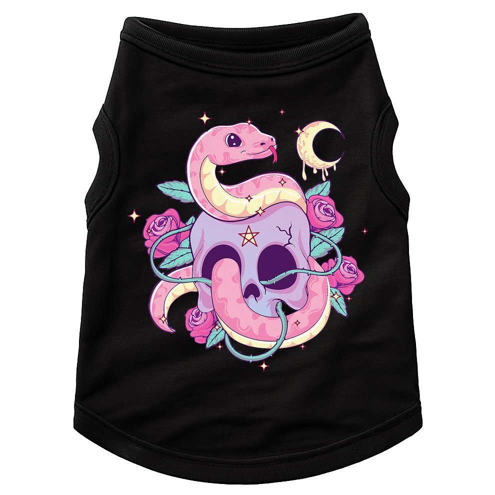 Pastel Goth Creepy Skull Serpent Snake Kawaii Emo Nu Goth Doggie Tank