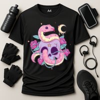Pastel Goth Creepy Skull Serpent Snake Kawaii Emo Nu Goth Performance Shirt