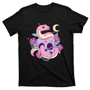 Pastel Goth Creepy Skull Serpent Snake Kawaii Emo Nu Goth T-Shirt