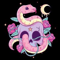 Pastel Goth Creepy Skull Serpent Snake Kawaii Emo Nu Goth Button