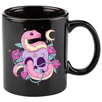 Pastel Goth Creepy Skull Serpent Snake Kawaii Emo Nu Goth 11oz C Handle Ceramic Mug