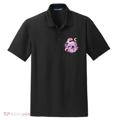 Pastel Goth Creepy Skull Serpent Snake Kawaii Emo Nu Goth Dry Zone Grid Polo