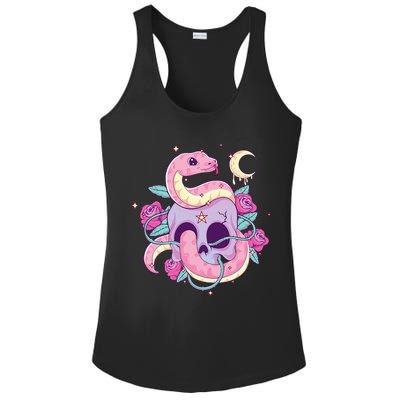 Pastel Goth Creepy Skull Serpent Snake Kawaii Emo Nu Goth Ladies PosiCharge Competitor Racerback Tank