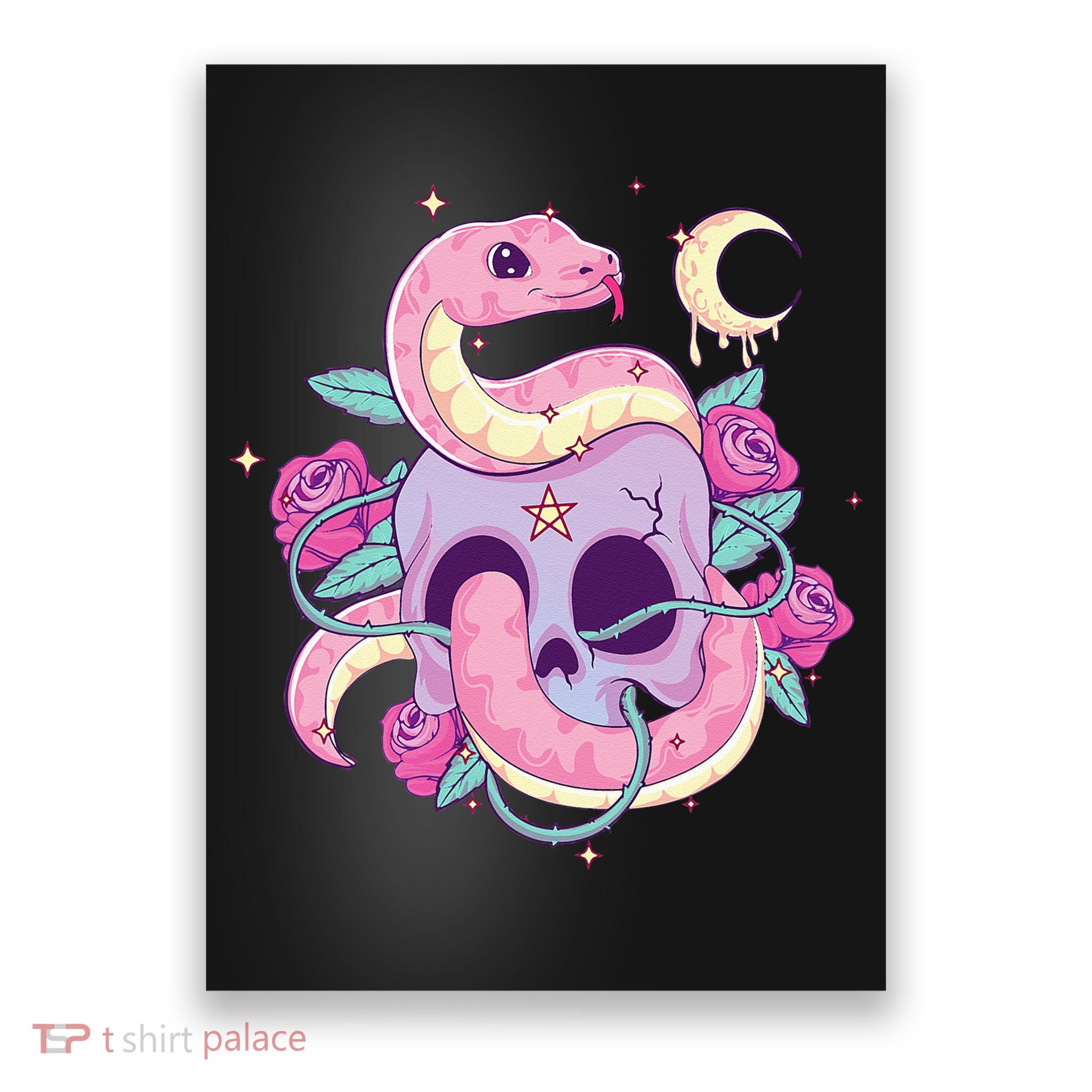 Pastel Goth Creepy Skull Serpent Snake Kawaii Emo Nu Goth Poster