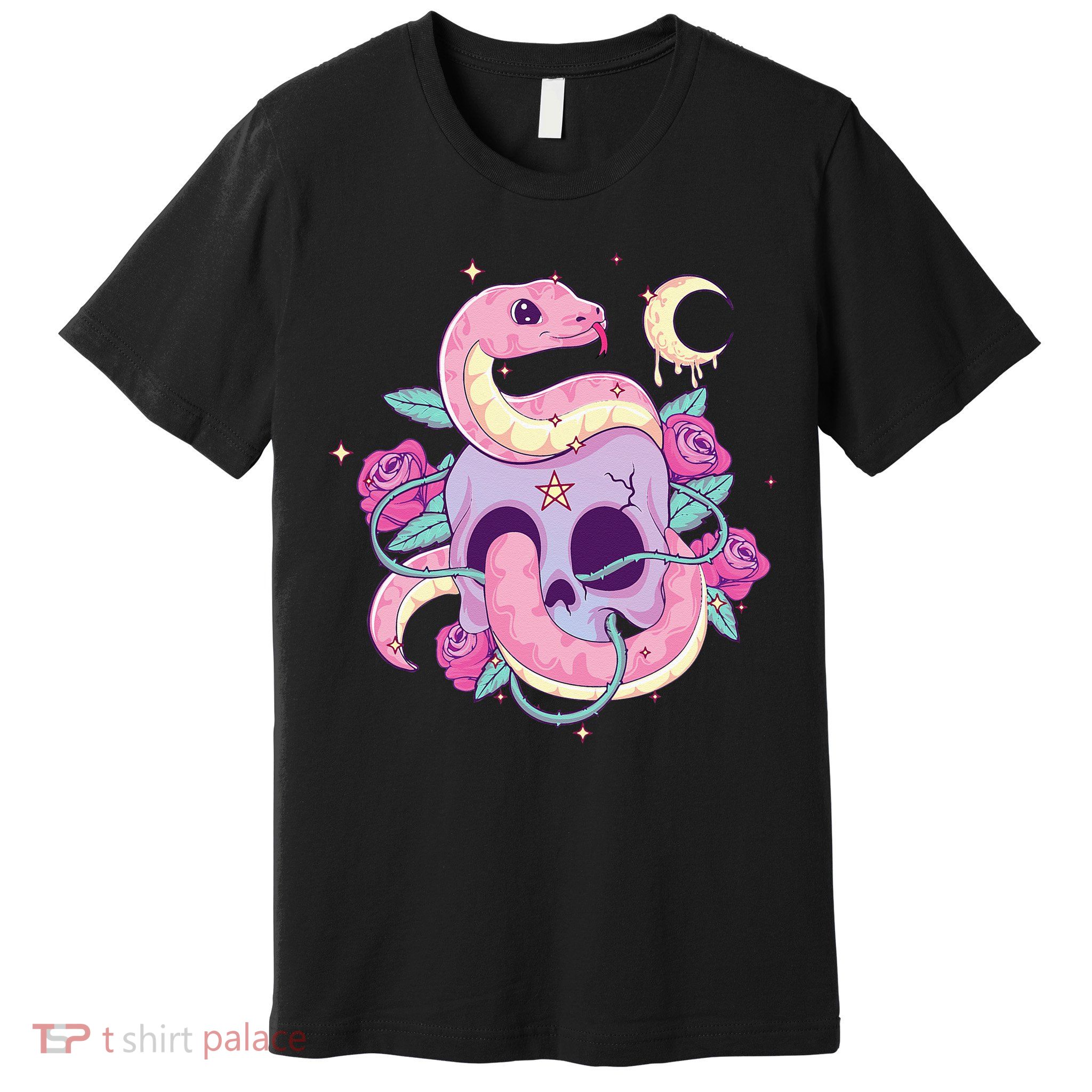 Pastel Goth Creepy Skull Serpent Snake Kawaii Emo Nu Goth Premium T-Shirt