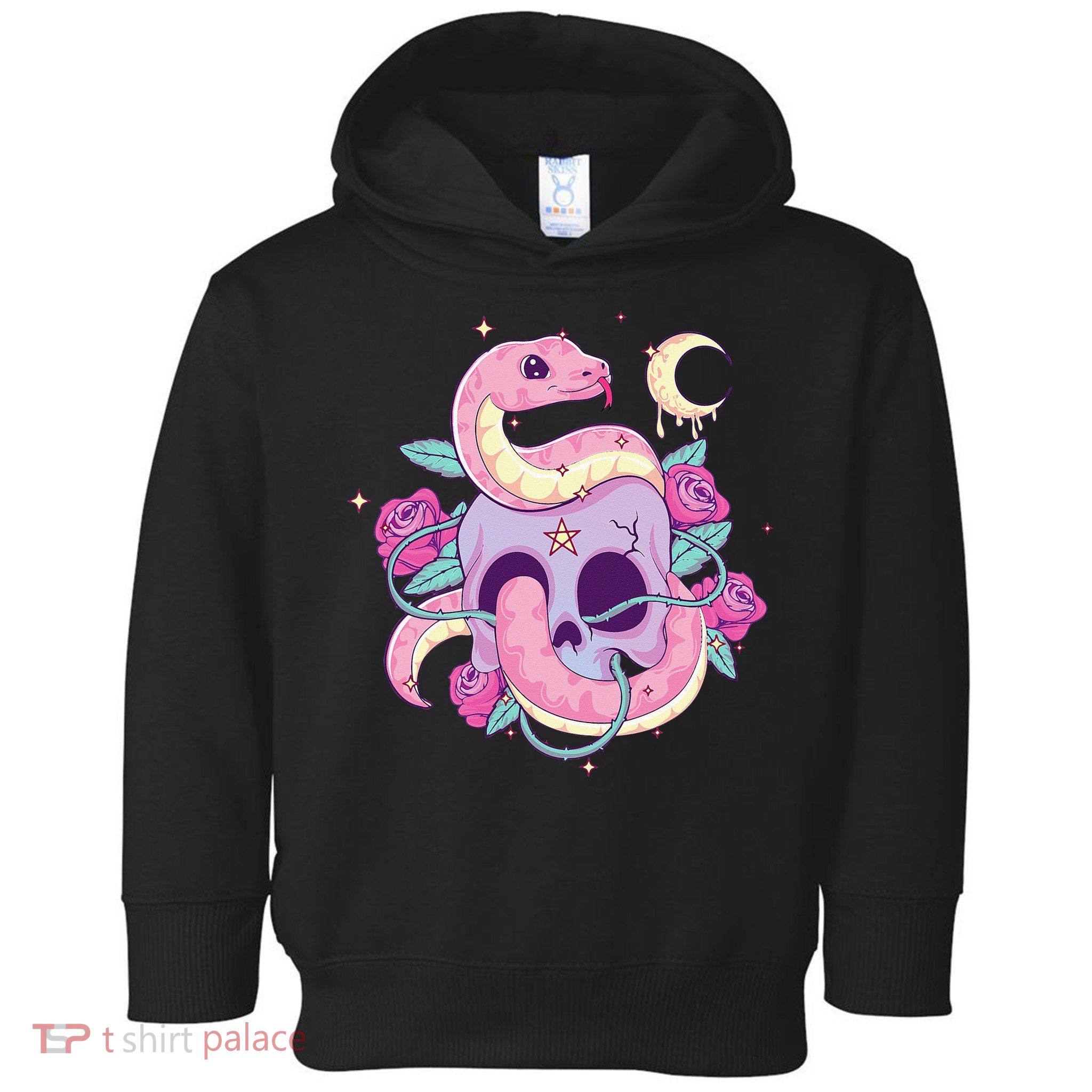 Pastel Goth Creepy Skull Serpent Snake Kawaii Emo Nu Goth Toddler Hoodie