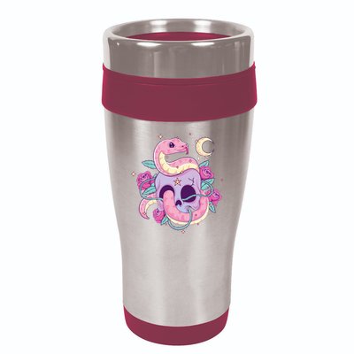 Pastel Goth Creepy Skull Serpent Snake Kawaii Emo Nu Goth 16oz Travel Tumbler