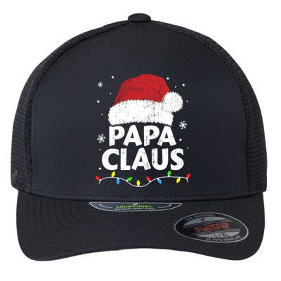 Papa Grandpa Claus Christmas Lights Matching Family Pajama Cute Gift Flexfit Unipanel Trucker Cap