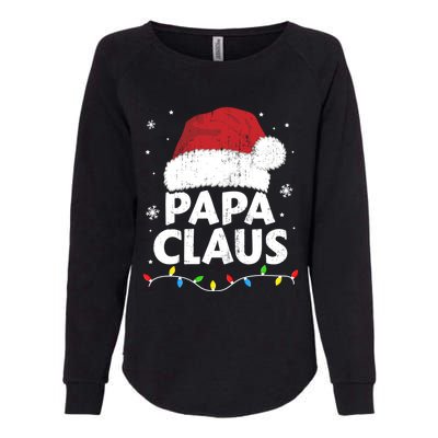 Papa Grandpa Claus Christmas Lights Matching Family Pajama Cute Gift Womens California Wash Sweatshirt