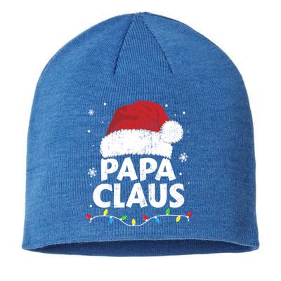 Papa Grandpa Claus Christmas Lights Matching Family Pajama Cute Gift Sustainable Beanie