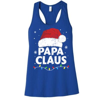 Papa Grandpa Claus Christmas Lights Matching Family Pajama Cute Gift Women's Racerback Tank