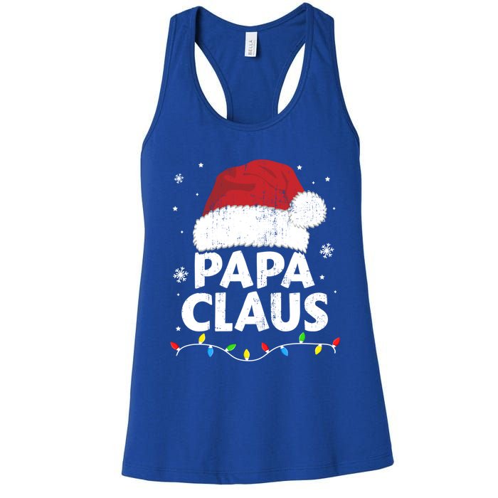 Papa Grandpa Claus Christmas Lights Matching Family Pajama Cute Gift Women's Racerback Tank