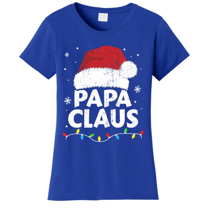 Papa Grandpa Claus Christmas Lights Matching Family Pajama Cute Gift Women's T-Shirt