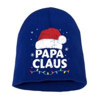 Papa Grandpa Claus Christmas Lights Matching Family Pajama Cute Gift Short Acrylic Beanie