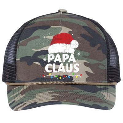 Papa Grandpa Claus Christmas Lights Matching Family Pajama Cute Gift Retro Rope Trucker Hat Cap